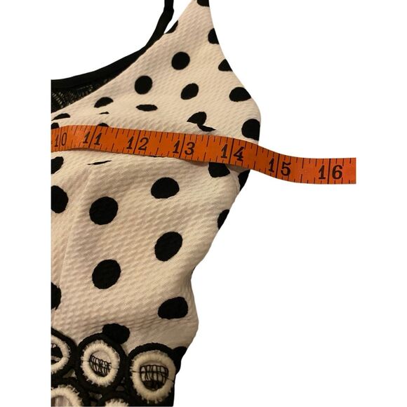 Fc Juniors Polka Dot Dress Formal PinUp Cutout Padded Holiday Wedding Sundress - Picture 8 of 11